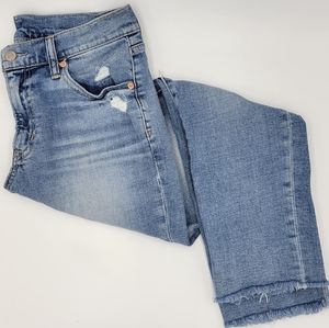 EUC GAP Women's Girlfriend Distressed Crop Skinny Jeans Light Blue Size 2 / 26
